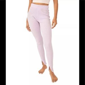 Free People Early Night Cotton Waffle-Knit leggings